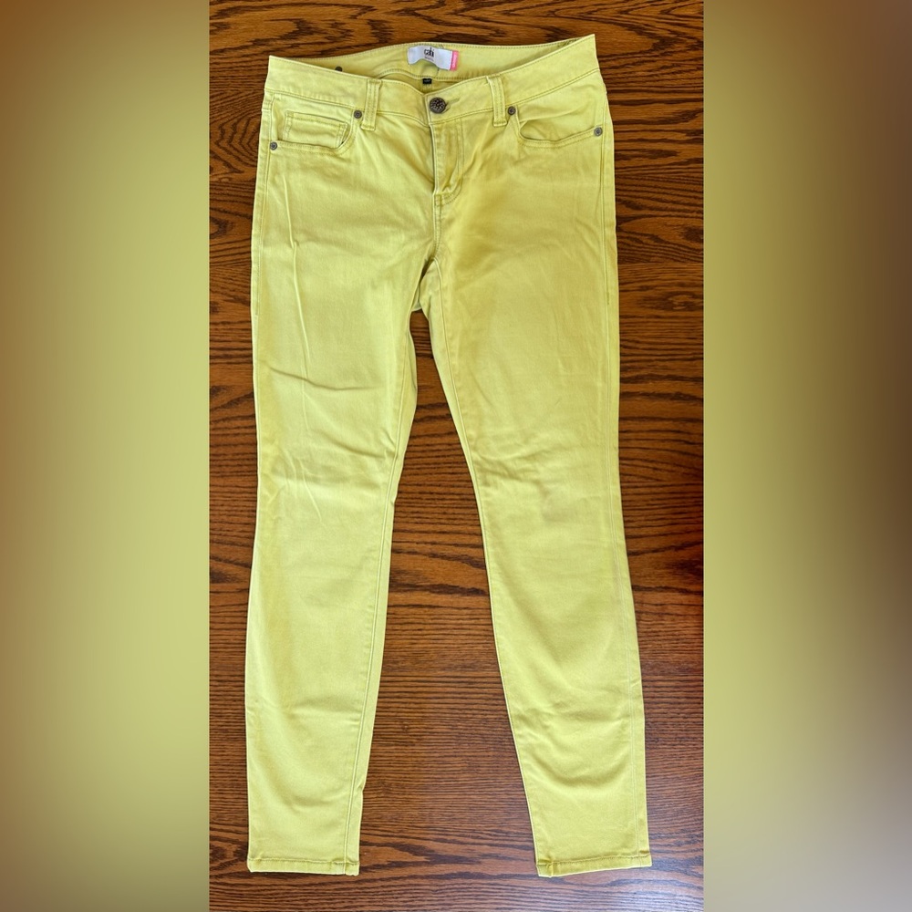 CABi #5084 citron yellow skinny jeans, size 6